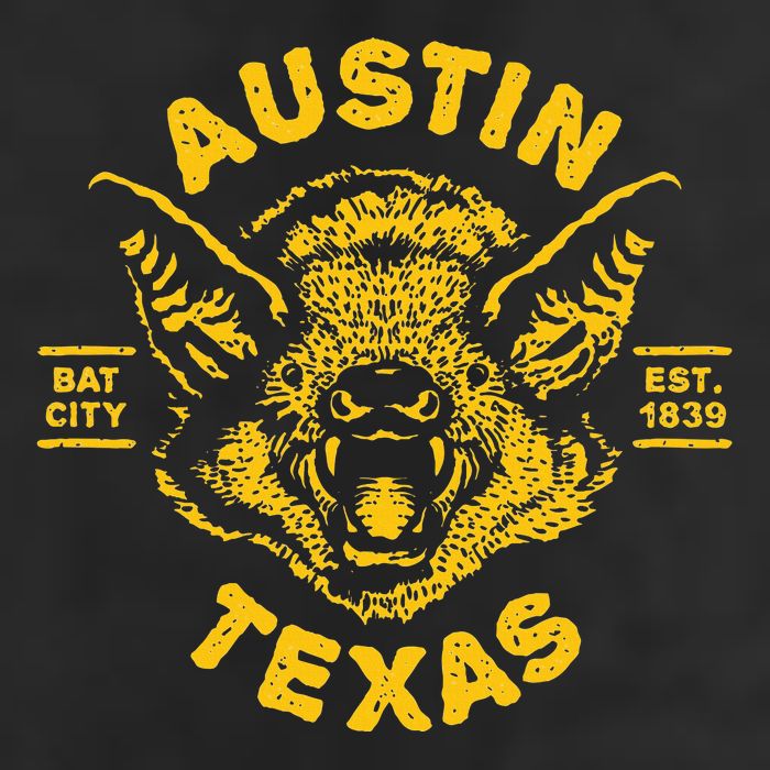 Austin Bat Bat City Texas Tx Est Established 1839 Design Golf Towel