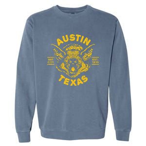 Austin Bat Bat City Texas Tx Est Established 1839 Design Garment-Dyed Sweatshirt