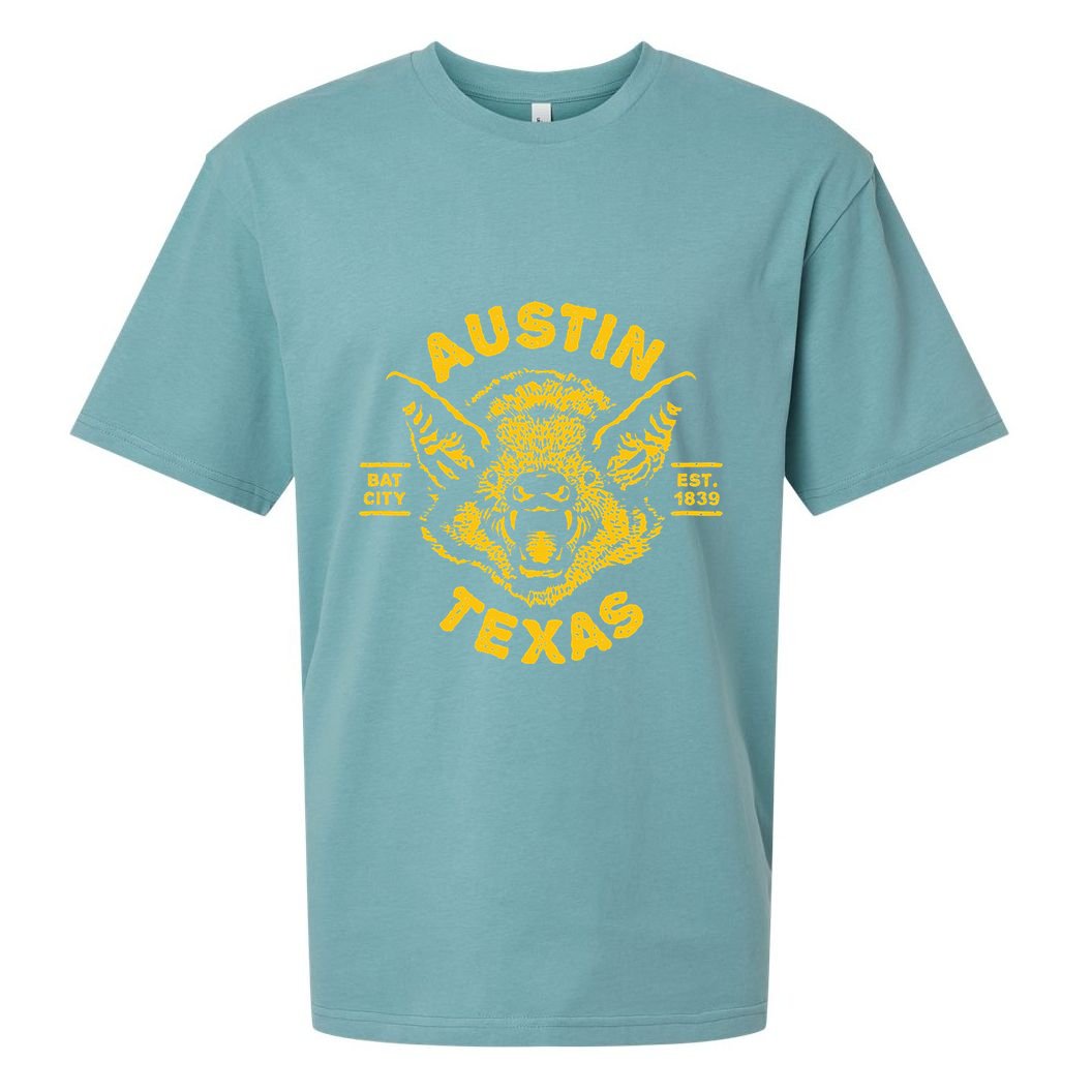 Austin Bat Bat City Texas Tx Est Established 1839 Design Sueded Cloud Jersey T-Shirt