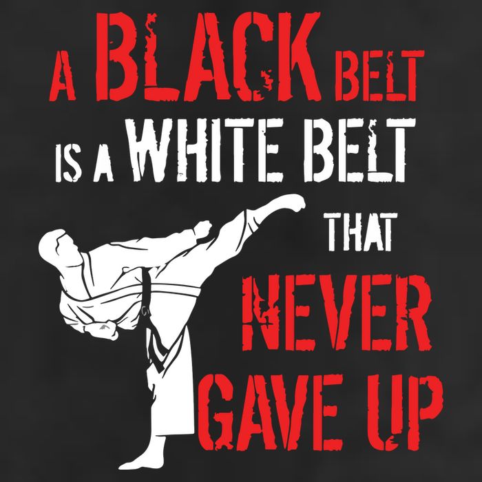 A Black Belt Is A White Belt That Never Gave Up Karate Gift Adult Drive Performance Visor