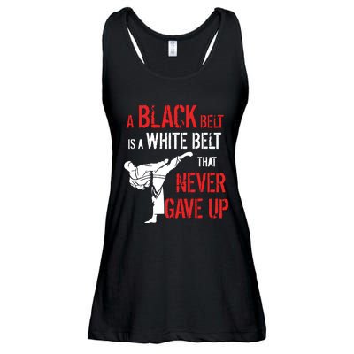 A Black Belt Is A White Belt That Never Gave Up Karate Gift Ladies Essential Flowy Tank