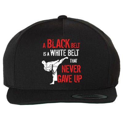 A Black Belt Is A White Belt That Never Gave Up Karate Gift Wool Snapback Cap