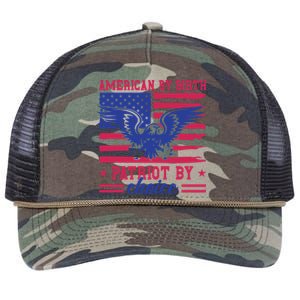 American By Birth Patriot By Choice Retro Rope Trucker Hat Cap