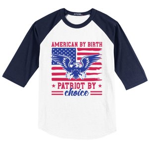 American By Birth Patriot By Choice Baseball Sleeve Shirt