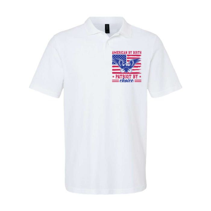 American By Birth Patriot By Choice Softstyle Adult Sport Polo