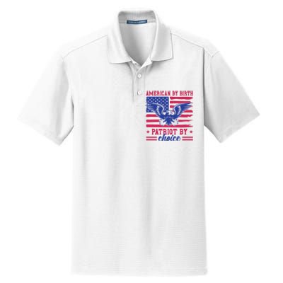 American By Birth Patriot By Choice Dry Zone Grid Polo