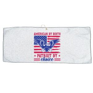 American By Birth Patriot By Choice Large Microfiber Waffle Golf Towel