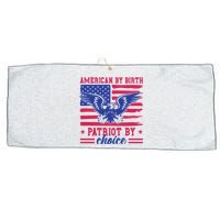 American By Birth Patriot By Choice Large Microfiber Waffle Golf Towel