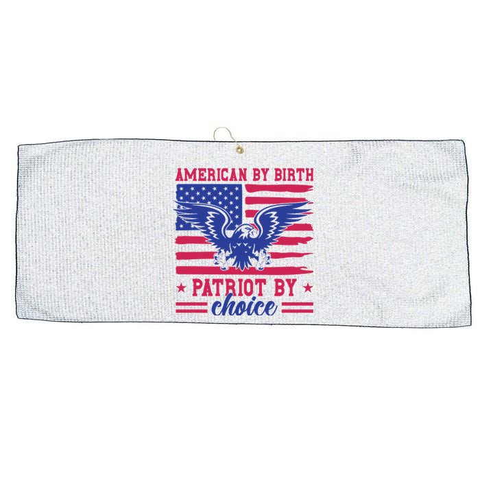 American By Birth Patriot By Choice Large Microfiber Waffle Golf Towel