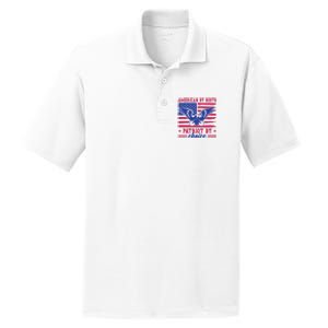 American By Birth Patriot By Choice PosiCharge RacerMesh Polo