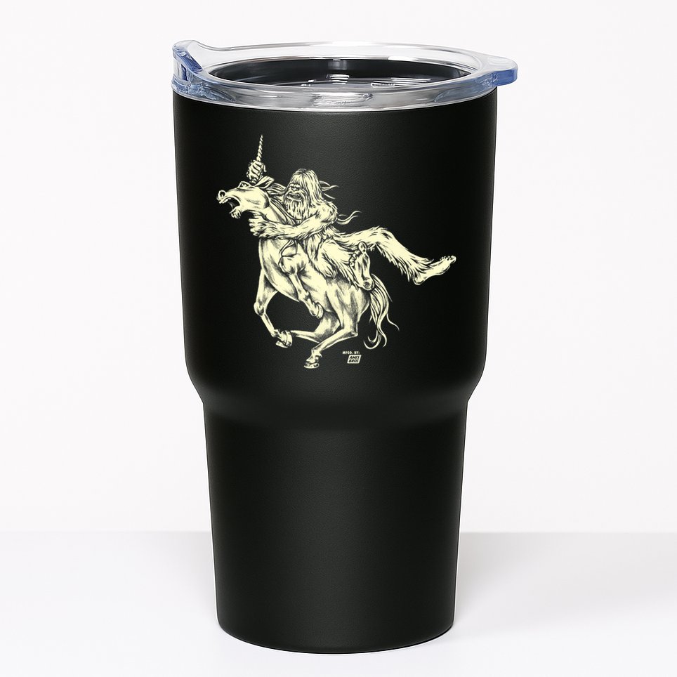 Ames Bros Bigfoot Vs Unicorn Tumbler