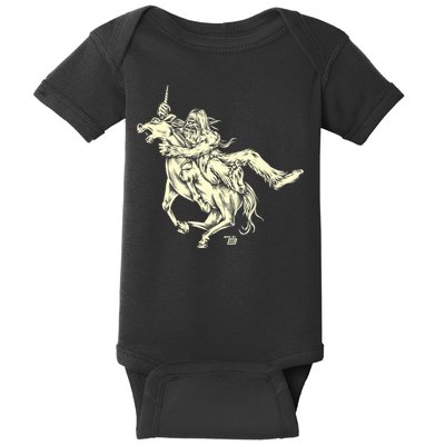 Ames Bros Bigfoot Vs Unicorn Baby Bodysuit
