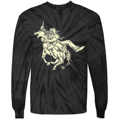 Ames Bros Bigfoot Vs Unicorn Tie-Dye Long Sleeve Shirt