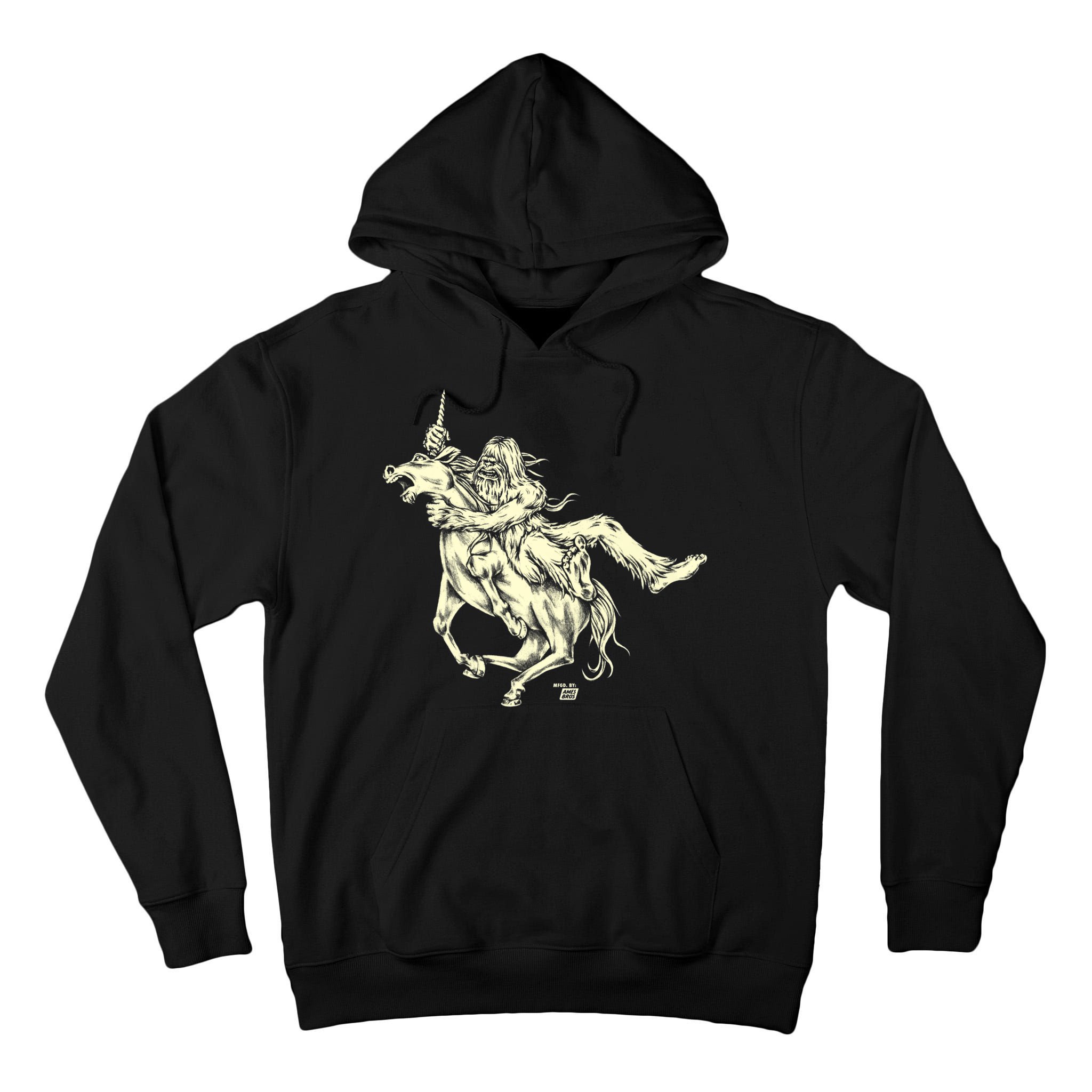 Ames Bros Bigfoot Vs Unicorn Tall Hoodie