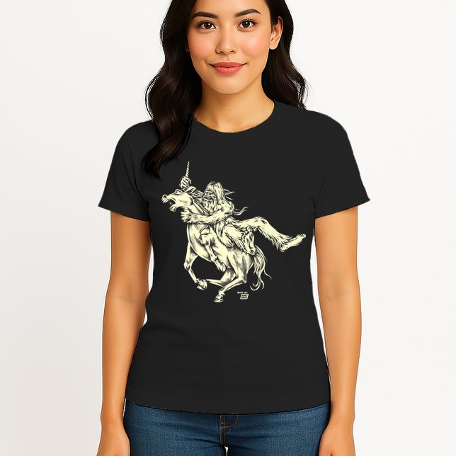 Ames Bros Bigfoot Vs Unicorn Womens T-Shirt