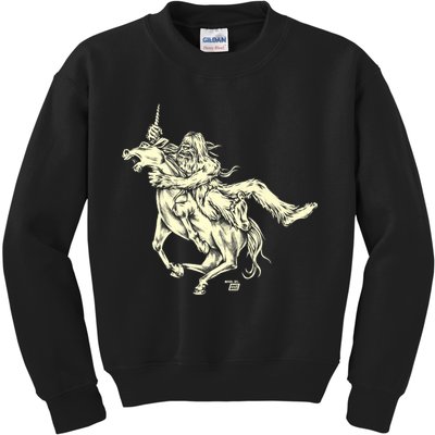 Ames Bros Bigfoot Vs Unicorn Kids Sweatshirt