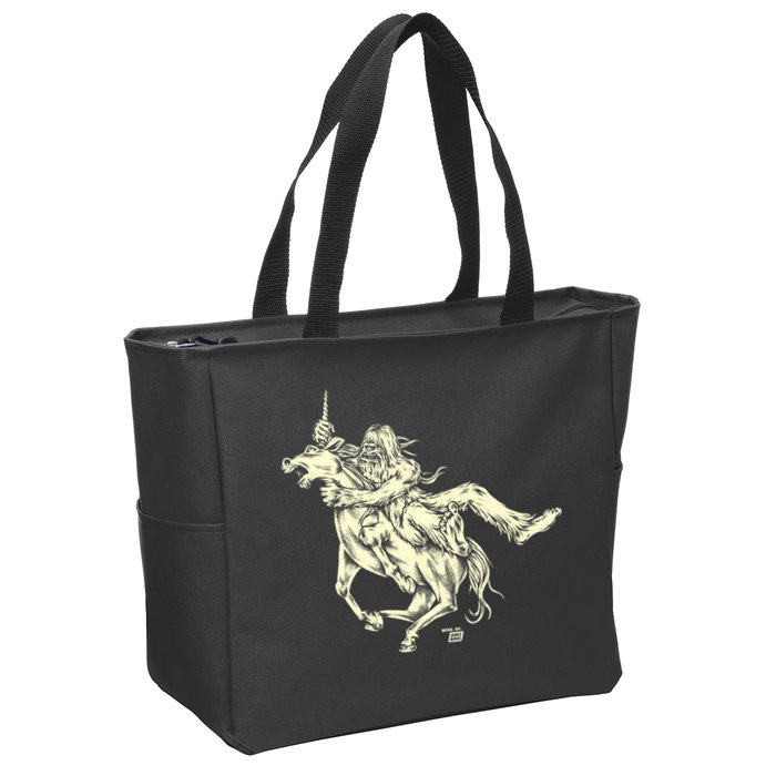 Ames Bros Bigfoot Vs Unicorn Zip Tote Bag