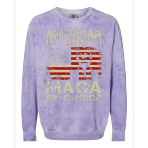 American By Birth Maga By Choice Pro Trump 2024 Us Flag Colorblast Crewneck Sweatshirt