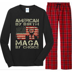 American By Birth Maga By Choice Pro Trump 2024 Us Flag Long Sleeve Pajama Set