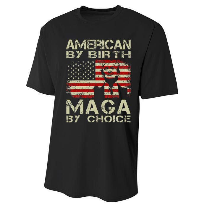 American By Birth Maga By Choice Pro Trump 2024 Us Flag Performance Sprint T-Shirt