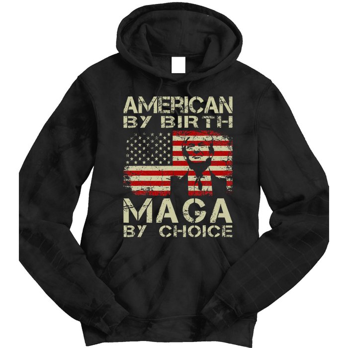 American By Birth Maga By Choice Pro Trump 2024 Us Flag Tie Dye Hoodie