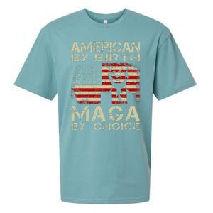 American By Birth Maga By Choice Pro Trump 2024 Us Flag Sueded Cloud Jersey T-Shirt