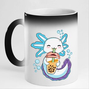 Axolotl Boba Bubble Tea Kawaii Anime Japanese  Teen   11oz Black Color Changing Mug