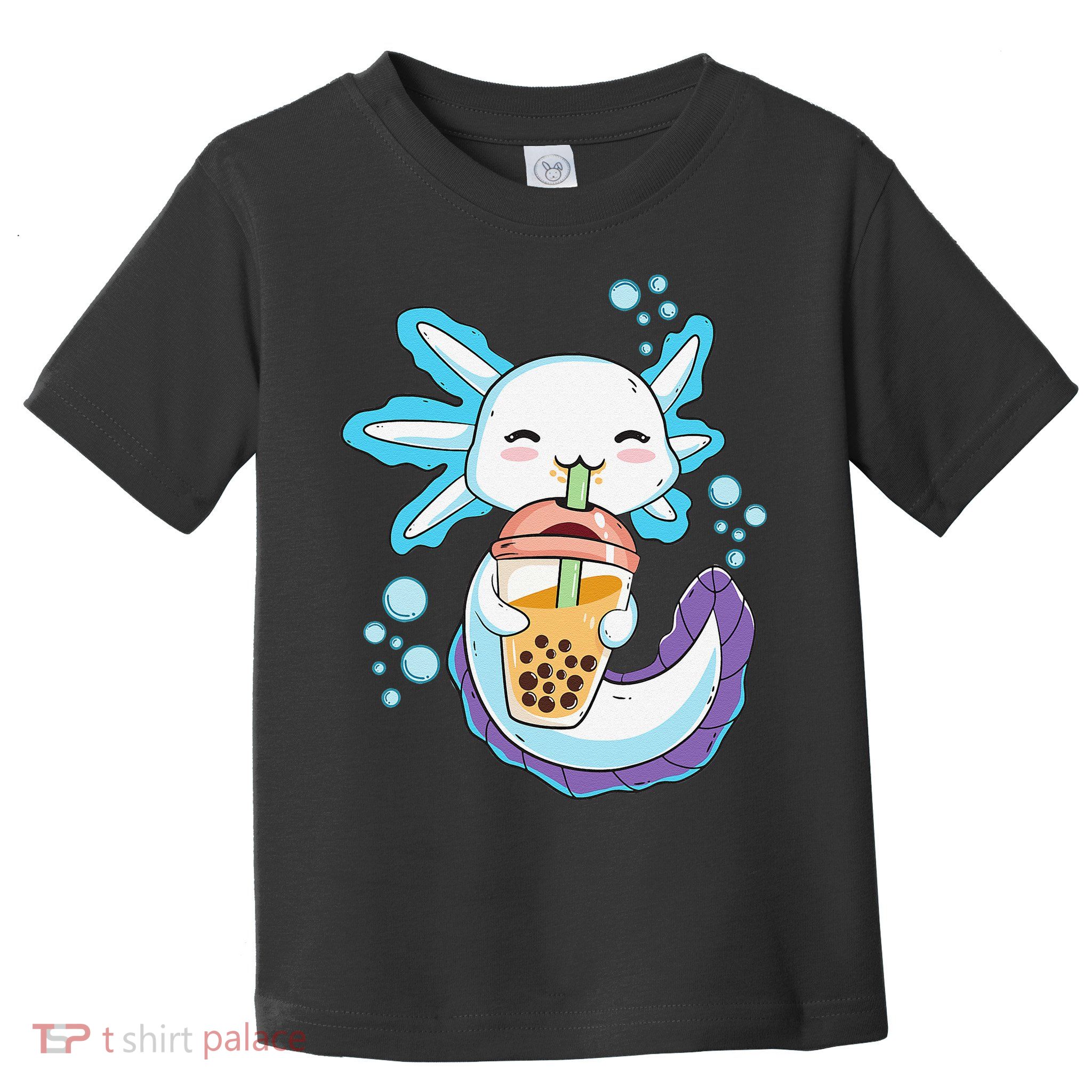 Axolotl Boba Bubble Tea Kawaii Anime Japanese  Teen   Toddler T-Shirt