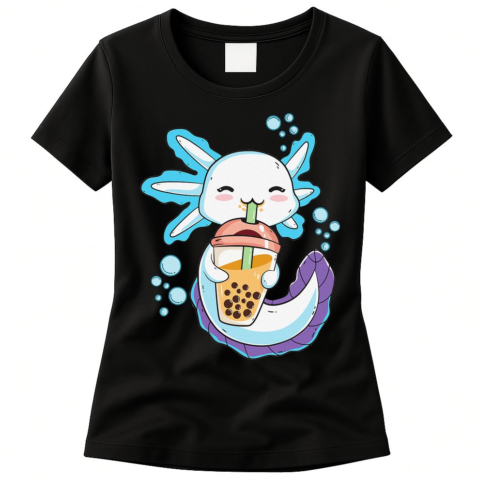 Axolotl Boba Bubble Tea Kawaii Anime Japanese  Teen   Womens T-Shirt