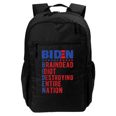 Anti Biden Braindead Idiot Destroying Entire Nation Backpack