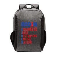 Anti Biden Braindead Idiot Destroying Entire Nation Vector Backpack