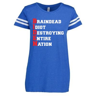 Anti Biden Braindead Idiot Destroying Entire Nation Enza Ladies Jersey Football T-Shirt