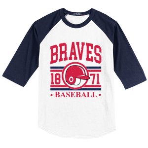 Atlanta Brave Baseball 1872 Team Supporter Baseball Sleeve Shirt