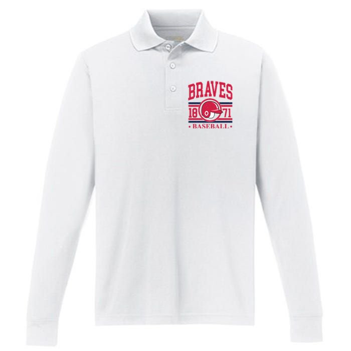 Atlanta Brave Baseball 1872 Team Supporter Performance Long Sleeve Polo