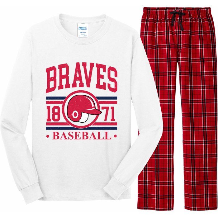 Atlanta Brave Baseball 1872 Team Supporter Long Sleeve Pajama Set