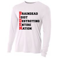 Anti Biden Braindead Idiot Destroying Entire Nation Cooling Performance Long Sleeve Crew