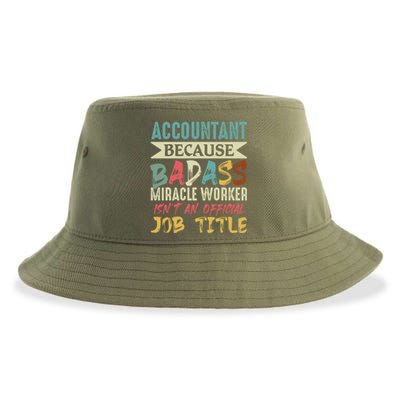 Accountant Because Badass Miracle Worker Isn't A Job Title Gift Sustainable Bucket Hat