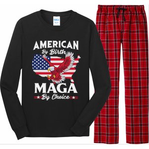 American By Birth MAGA By Choice Pro Trump 2024 Republican Long Sleeve Pajama Set