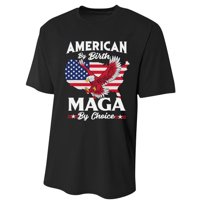 American By Birth MAGA By Choice Pro Trump 2024 Republican Performance Sprint T-Shirt