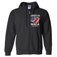 American By Birth MAGA By Choice Pro Trump 2024 Republican Full Zip Hoodie