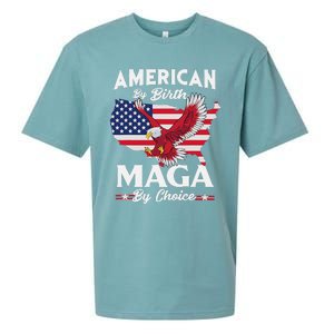 American By Birth MAGA By Choice Pro Trump 2024 Republican Sueded Cloud Jersey T-Shirt