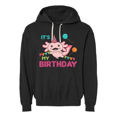 Axolotl Balloons Birthday Axolotls Garment-Dyed Fleece Hoodie
