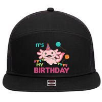 Axolotl Balloons Birthday Axolotls 7 Panel Mesh Trucker Snapback Hat