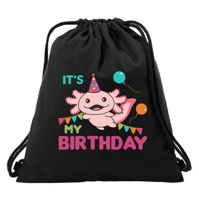 Axolotl Balloons Birthday Axolotls Drawstring Bag