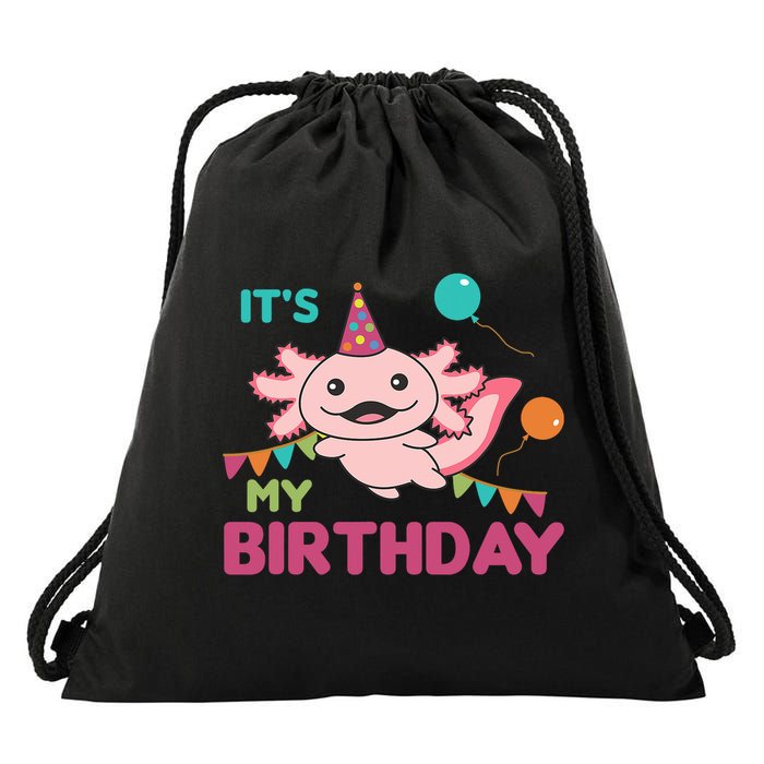 Axolotl Balloons Birthday Axolotls Drawstring Bag