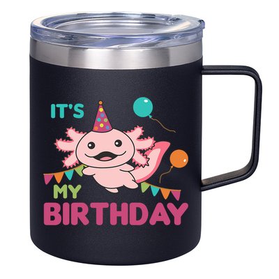 Axolotl Balloons Birthday Axolotls 12oz Stainless Steel Coffee Mug