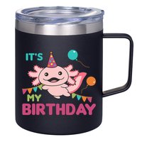 Axolotl Balloons Birthday Axolotls 12oz Stainless Steel Coffee Mug