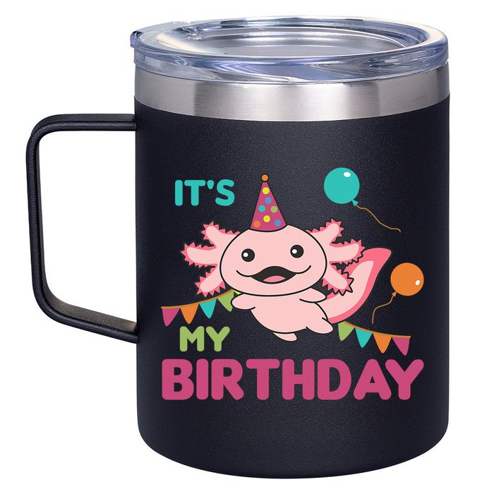 Axolotl Balloons Birthday Axolotls 12oz Stainless Steel Coffee Mug