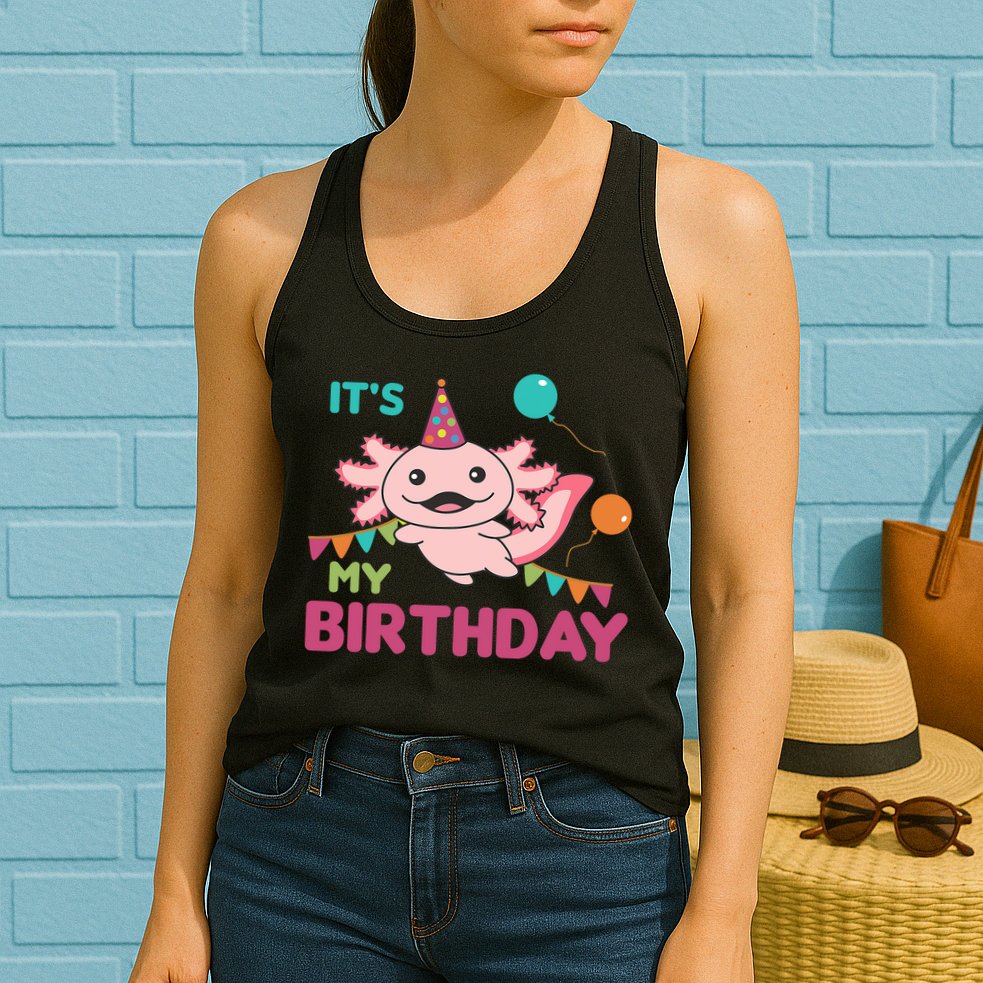 Axolotl Balloons Birthday Axolotls Womens Tank Top