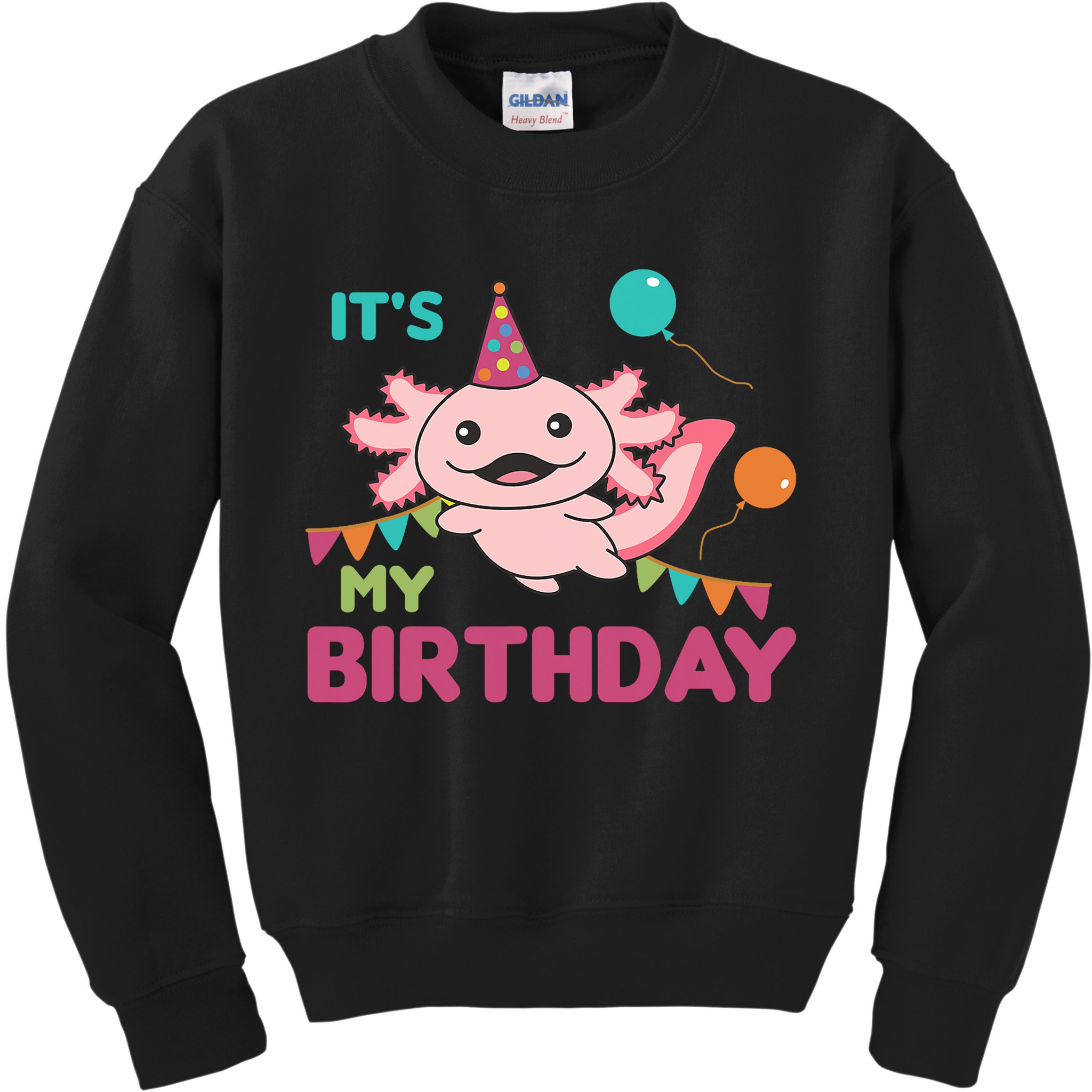 Axolotl Balloons Birthday Axolotls Kids Sweatshirt